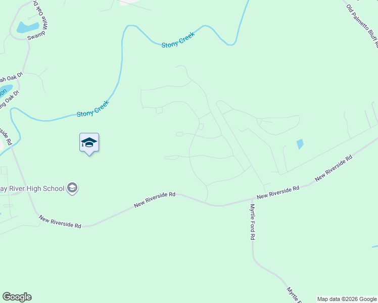 map of restaurants, bars, coffee shops, grocery stores, and more near Mainland Lakes Drive in Bluffton
