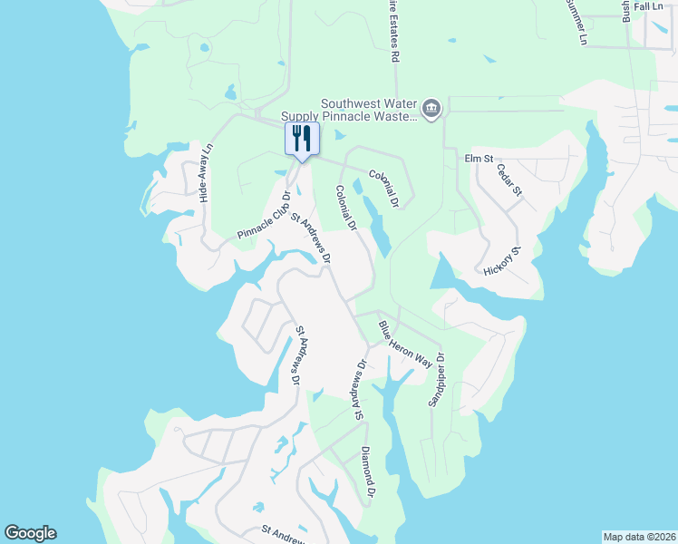 map of restaurants, bars, coffee shops, grocery stores, and more near 124 Saint Andrews Drive in Mabank