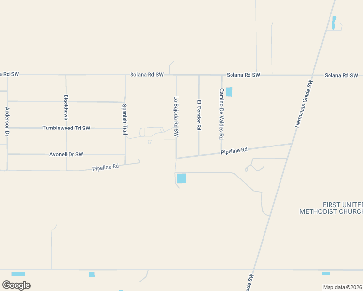 map of restaurants, bars, coffee shops, grocery stores, and more near 4175 La Bajada Road Southwest in Deming