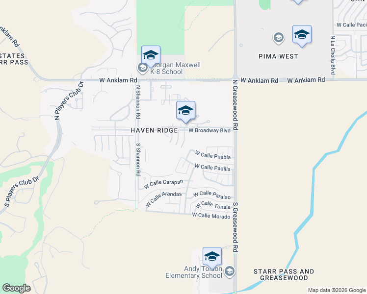 map of restaurants, bars, coffee shops, grocery stores, and more near 45 South Azurite Drive in Tucson