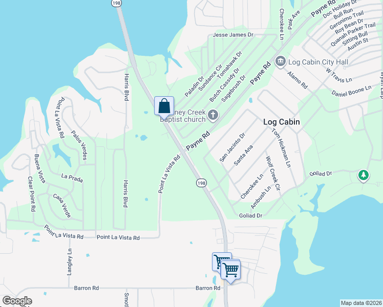 map of restaurants, bars, coffee shops, grocery stores, and more near 5130 Texas 198 in Malakoff