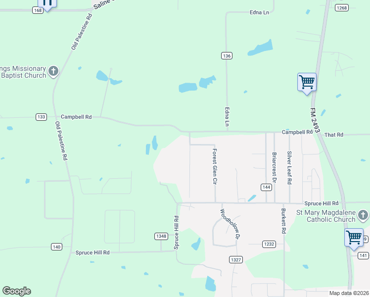 map of restaurants, bars, coffee shops, grocery stores, and more near 17820 Oak Forest Drive in Flint