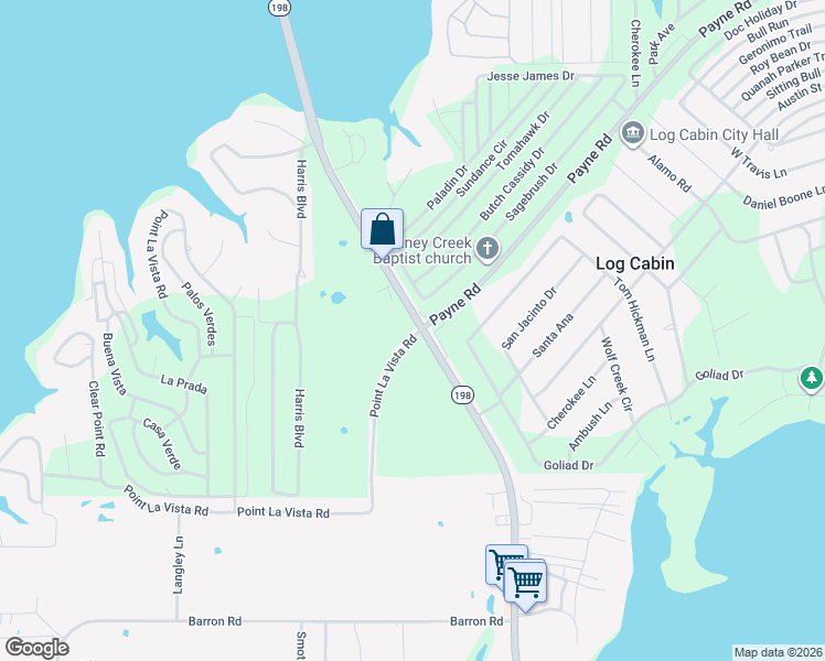 map of restaurants, bars, coffee shops, grocery stores, and more near 5130 Texas 198 in Malakoff