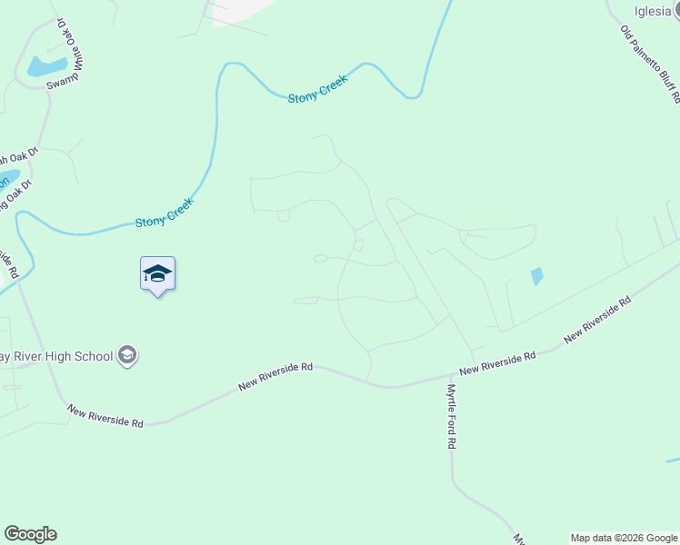 map of restaurants, bars, coffee shops, grocery stores, and more near Mainland Lakes Drive in Bluffton