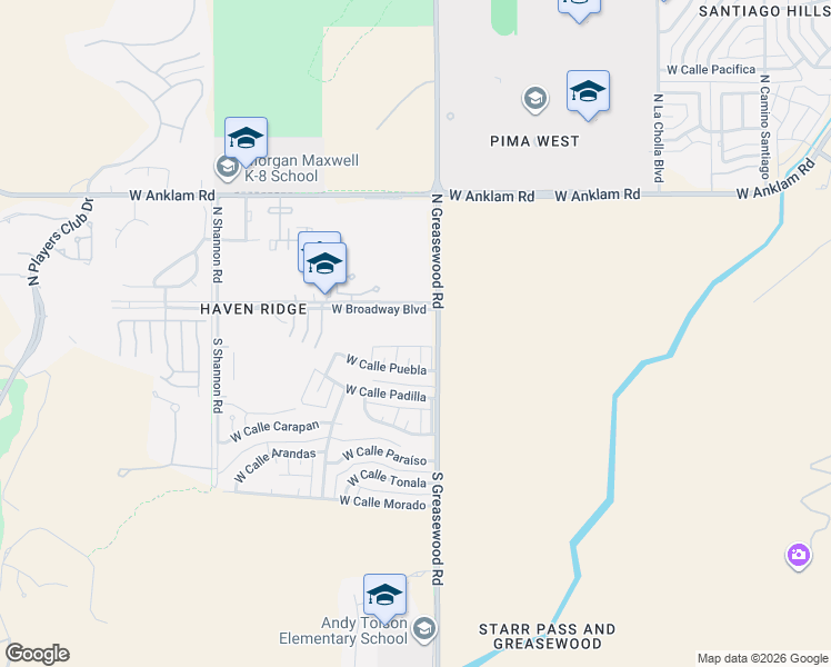 map of restaurants, bars, coffee shops, grocery stores, and more near 2534 West Calle Puebla in Tucson
