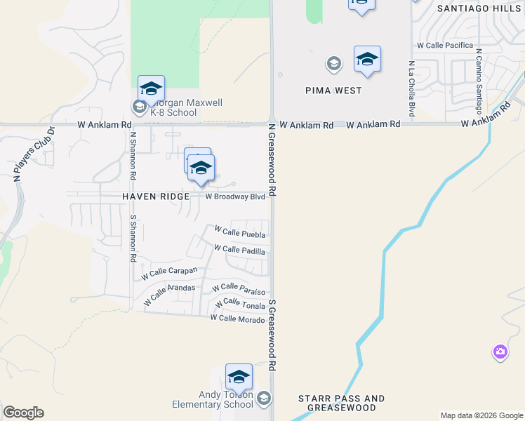 map of restaurants, bars, coffee shops, grocery stores, and more near 2534 West Calle Puebla in Tucson