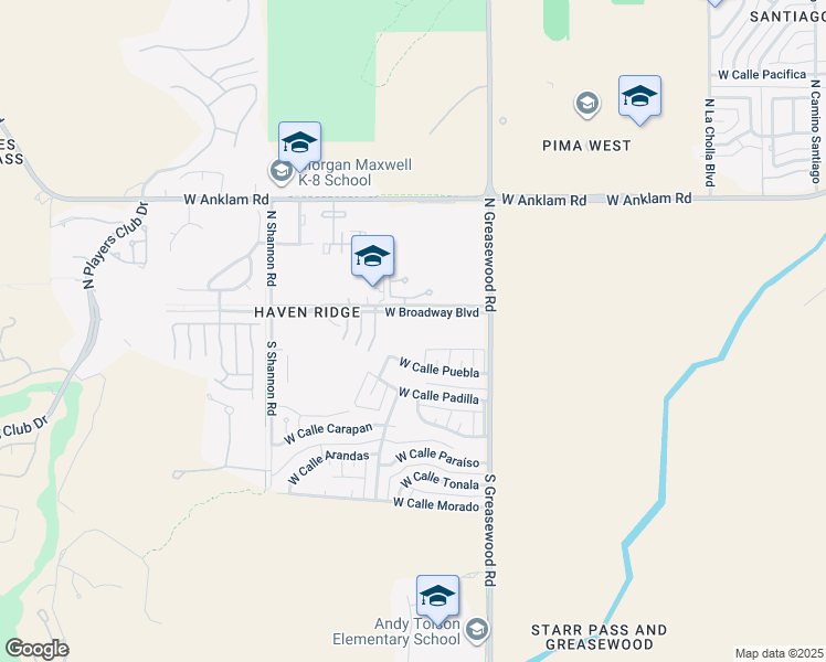map of restaurants, bars, coffee shops, grocery stores, and more near 2642 West Calle Puebla in Tucson
