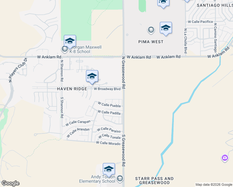 map of restaurants, bars, coffee shops, grocery stores, and more near 2534 West Calle Puebla in Tucson