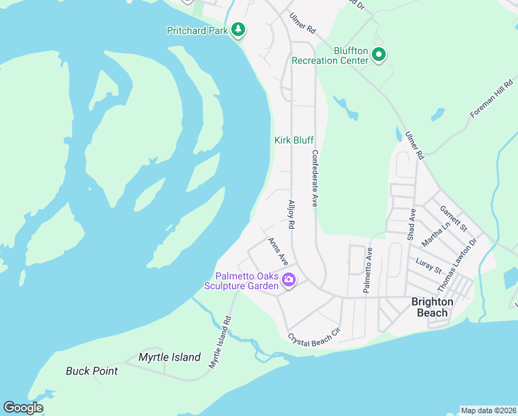 map of restaurants, bars, coffee shops, grocery stores, and more near 1 North Star Lane in Bluffton