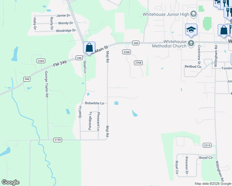 map of restaurants, bars, coffee shops, grocery stores, and more near 800 Jaxon Drive in Whitehouse