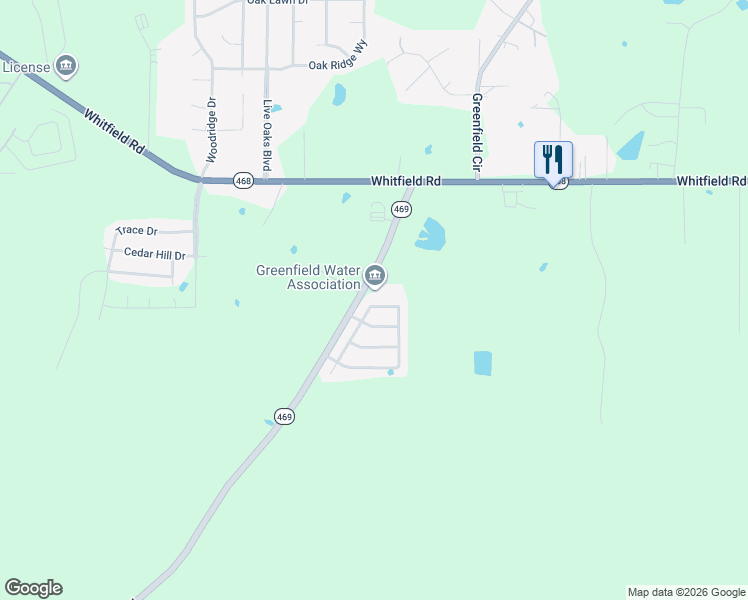 map of restaurants, bars, coffee shops, grocery stores, and more near 1610 Mississippi 469 in Pearl