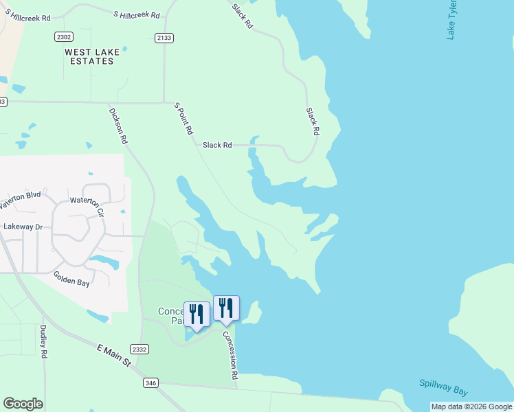 map of restaurants, bars, coffee shops, grocery stores, and more near 17729 Southpoint Road in Whitehouse