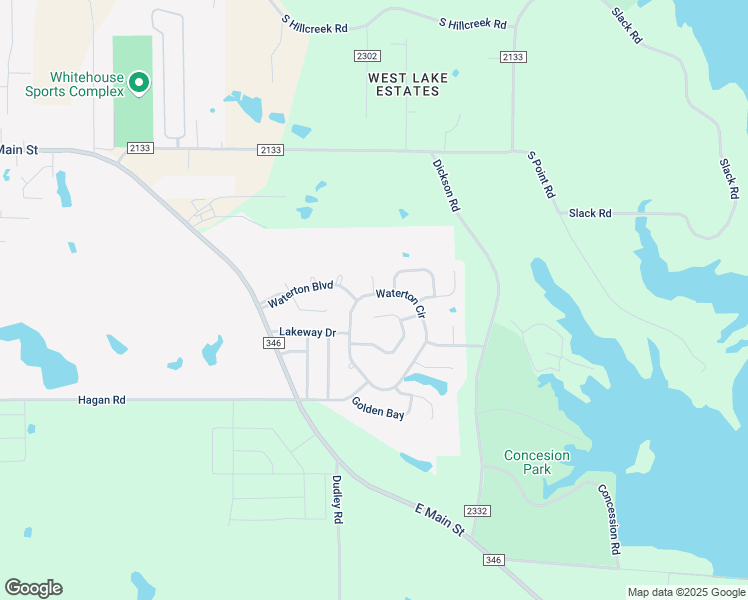 map of restaurants, bars, coffee shops, grocery stores, and more near 1603 Waterton Circle in Whitehouse