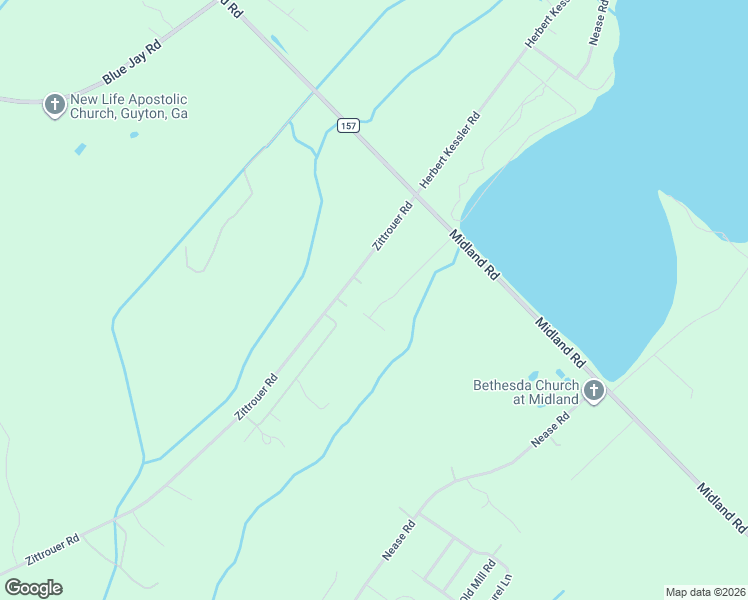 map of restaurants, bars, coffee shops, grocery stores, and more near 223 Zittrouer Road in Guyton