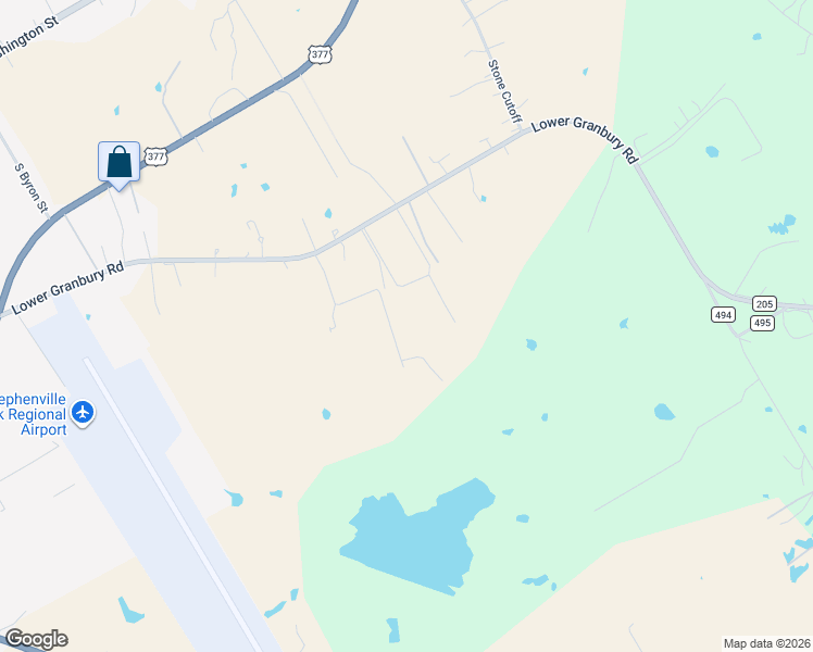 map of restaurants, bars, coffee shops, grocery stores, and more near 2484 Farm to Market Road 2157 in Stephenville