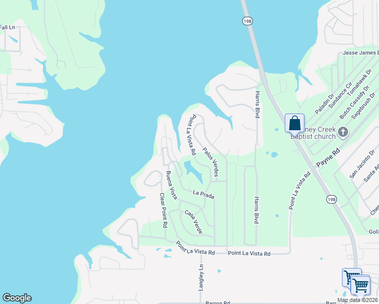 map of restaurants, bars, coffee shops, grocery stores, and more near 124 Point Lavista in Malakoff