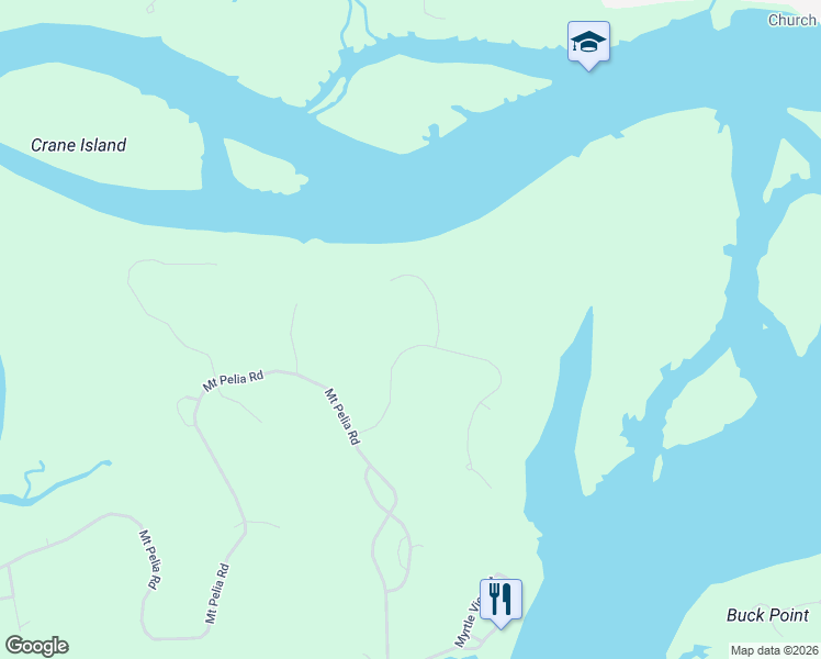 map of restaurants, bars, coffee shops, grocery stores, and more near 29 Greenleaf Road in Bluffton