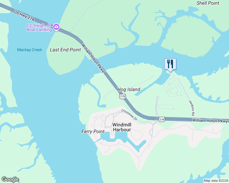 map of restaurants, bars, coffee shops, grocery stores, and more near 49 Summerfield Court in Hilton Head Island