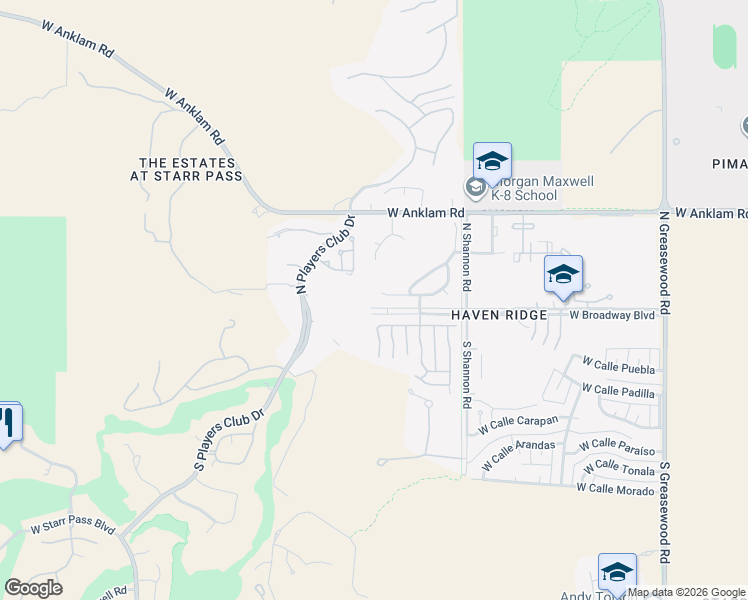 map of restaurants, bars, coffee shops, grocery stores, and more near 3081 West Desert Glory Drive in Tucson