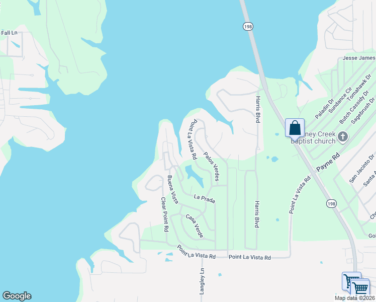 map of restaurants, bars, coffee shops, grocery stores, and more near 124 Point Lavista in Malakoff