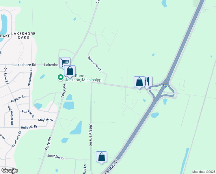 map of restaurants, bars, coffee shops, grocery stores, and more near 238 Elton Road in Jackson