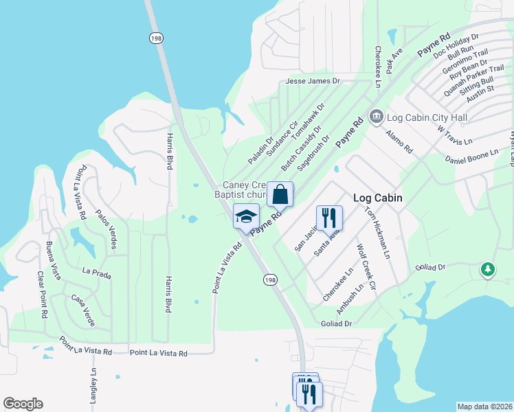 map of restaurants, bars, coffee shops, grocery stores, and more near 14844 Sagebrush Drive in Log Cabin