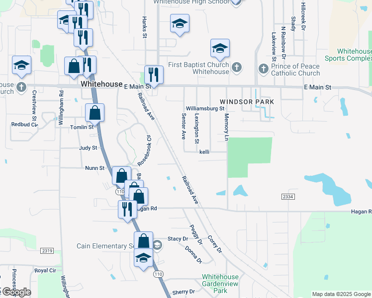 map of restaurants, bars, coffee shops, grocery stores, and more near 311 Senter Avenue in Whitehouse