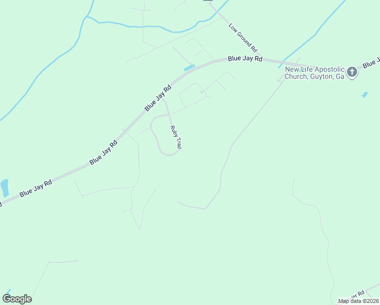 map of restaurants, bars, coffee shops, grocery stores, and more near 102 Jay Court in Guyton