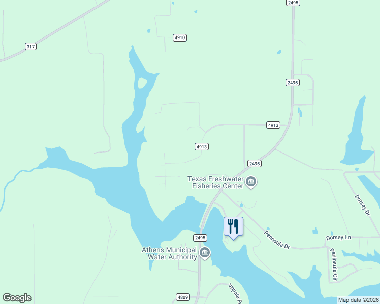 map of restaurants, bars, coffee shops, grocery stores, and more near 5296 Dusty Road in Athens