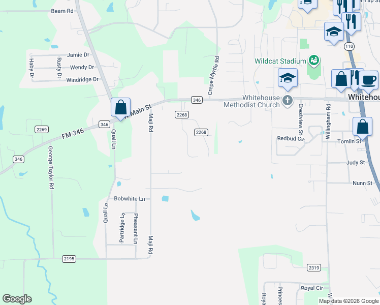 map of restaurants, bars, coffee shops, grocery stores, and more near 17586 Summer Place in Whitehouse