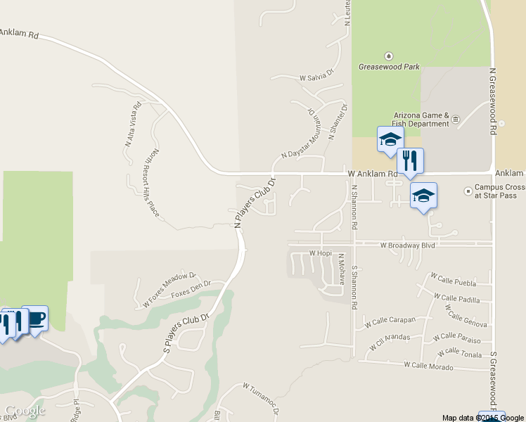 map of restaurants, bars, coffee shops, grocery stores, and more near 3192 W Champagne Dr in Tucson