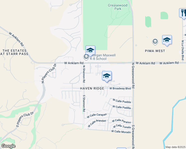 map of restaurants, bars, coffee shops, grocery stores, and more near 2775 W Fresno St in Tucson
