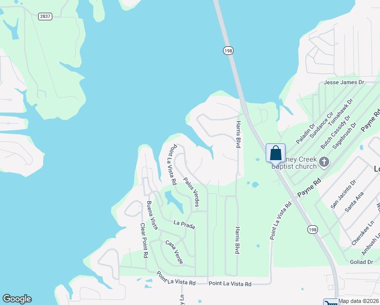 map of restaurants, bars, coffee shops, grocery stores, and more near 5350 Point Lavista Road in Malakoff