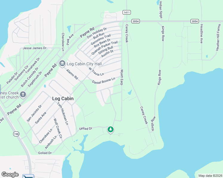 map of restaurants, bars, coffee shops, grocery stores, and more near 13942 Alamo Road in Malakoff