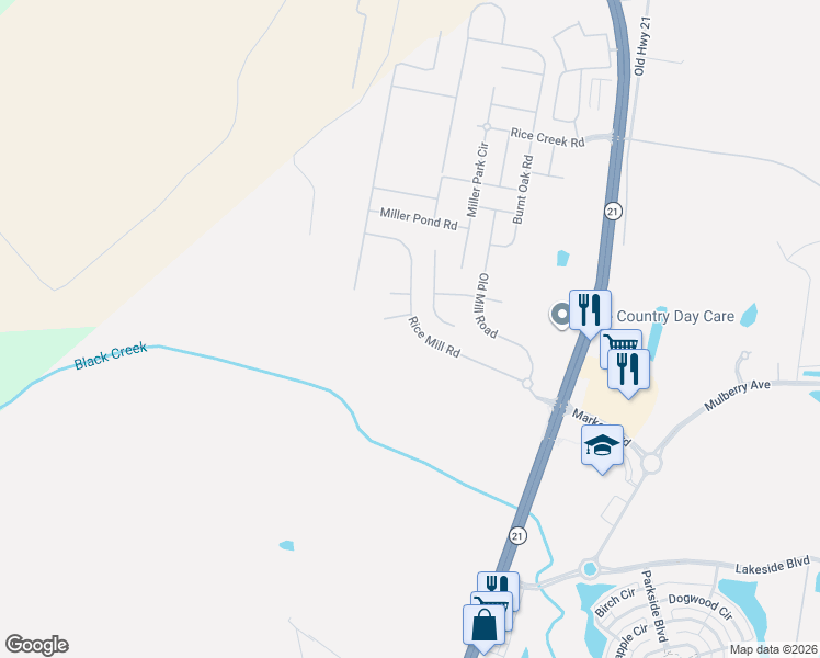 map of restaurants, bars, coffee shops, grocery stores, and more near 2 Oak Grove Court in Port Wentworth