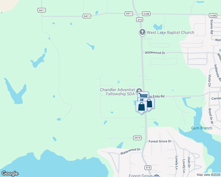 map of restaurants, bars, coffee shops, grocery stores, and more near 1887 Shiloh Estates Road in Chandler