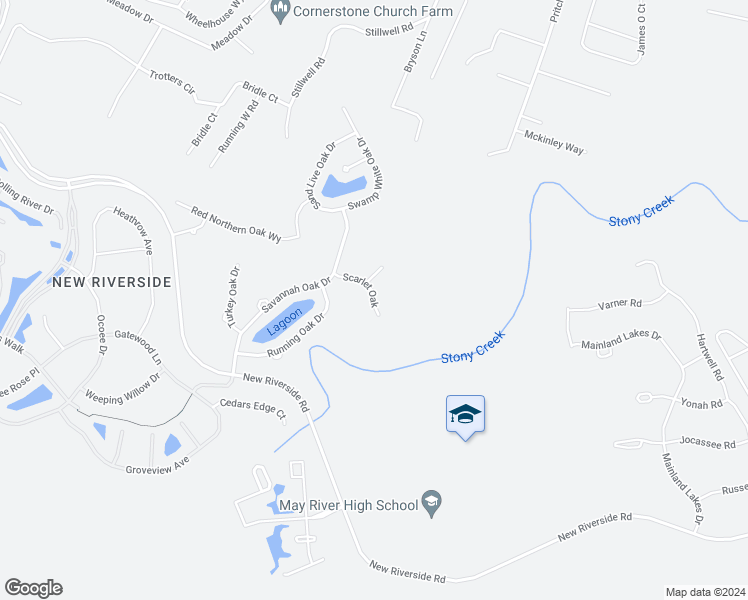 map of restaurants, bars, coffee shops, grocery stores, and more near 128 Scarlet Oak in Bluffton