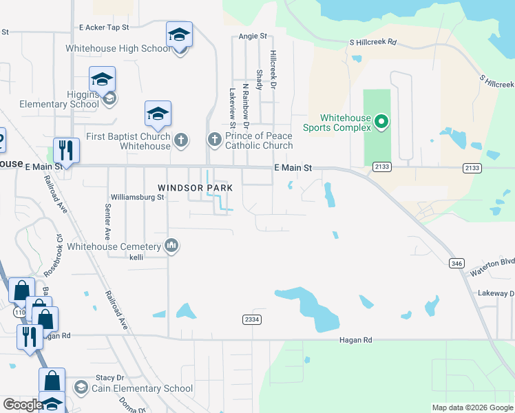 map of restaurants, bars, coffee shops, grocery stores, and more near 1109 Candice Drive in Whitehouse