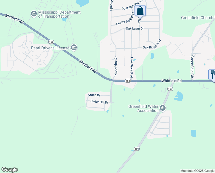 map of restaurants, bars, coffee shops, grocery stores, and more near 3940 Mississippi 468 in Florence