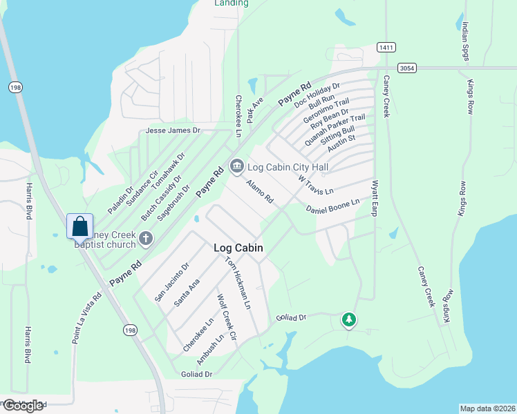 map of restaurants, bars, coffee shops, grocery stores, and more near 14360 Jim Bowie in Malakoff
