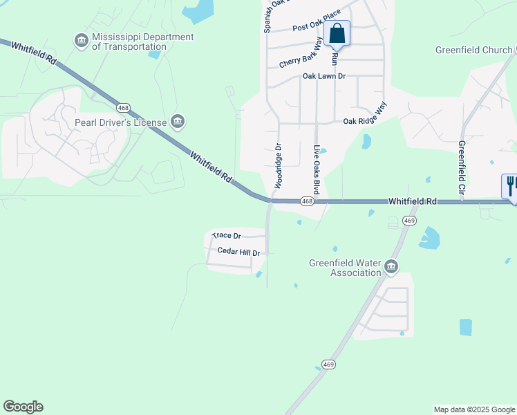 map of restaurants, bars, coffee shops, grocery stores, and more near 3940 Mississippi 468 in Florence
