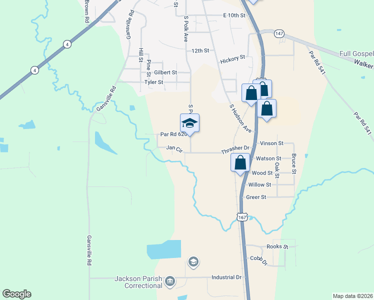 map of restaurants, bars, coffee shops, grocery stores, and more near 202 Jan Circle in Jonesboro