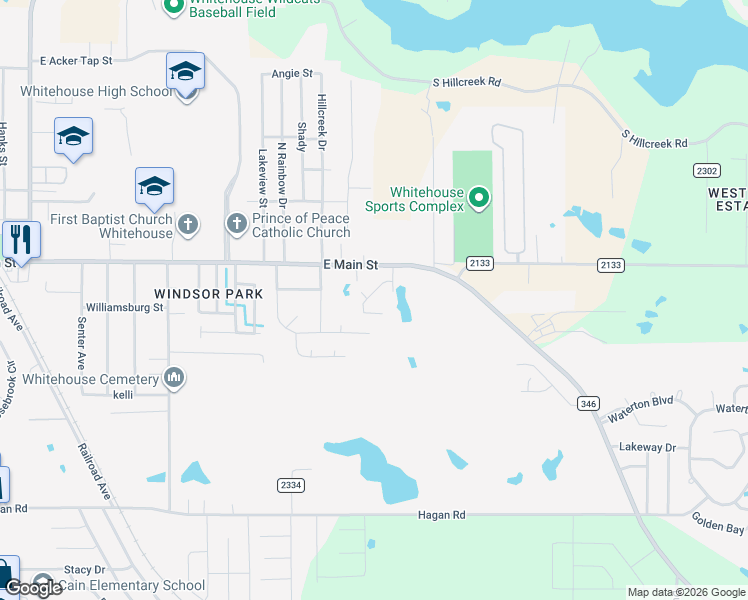 map of restaurants, bars, coffee shops, grocery stores, and more near 1308 Farm to Market 346 in Whitehouse