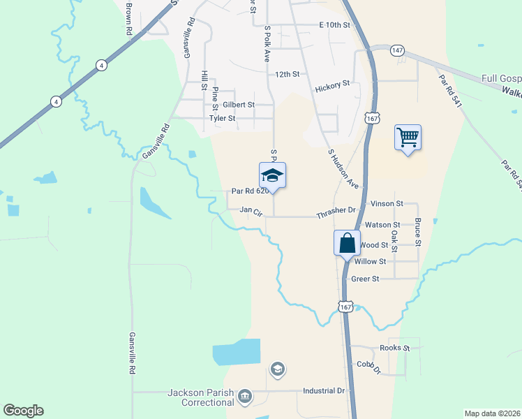 map of restaurants, bars, coffee shops, grocery stores, and more near 202 Jan Circle in Jonesboro