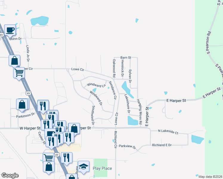 map of restaurants, bars, coffee shops, grocery stores, and more near 333 Sundance Circle in Richland