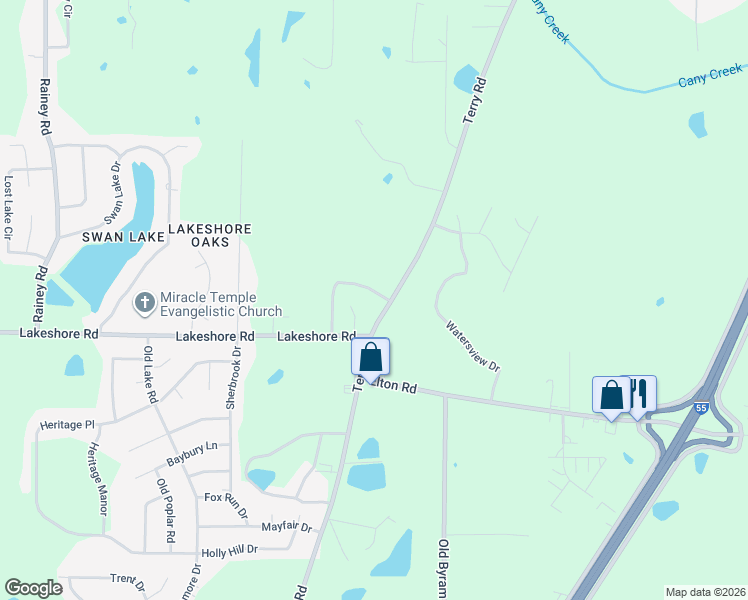 map of restaurants, bars, coffee shops, grocery stores, and more near 590 Red Hill Circle in Jackson