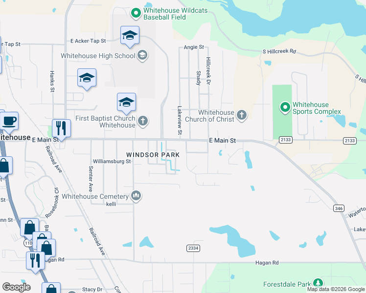map of restaurants, bars, coffee shops, grocery stores, and more near 90 Chickadee Street in Whitehouse
