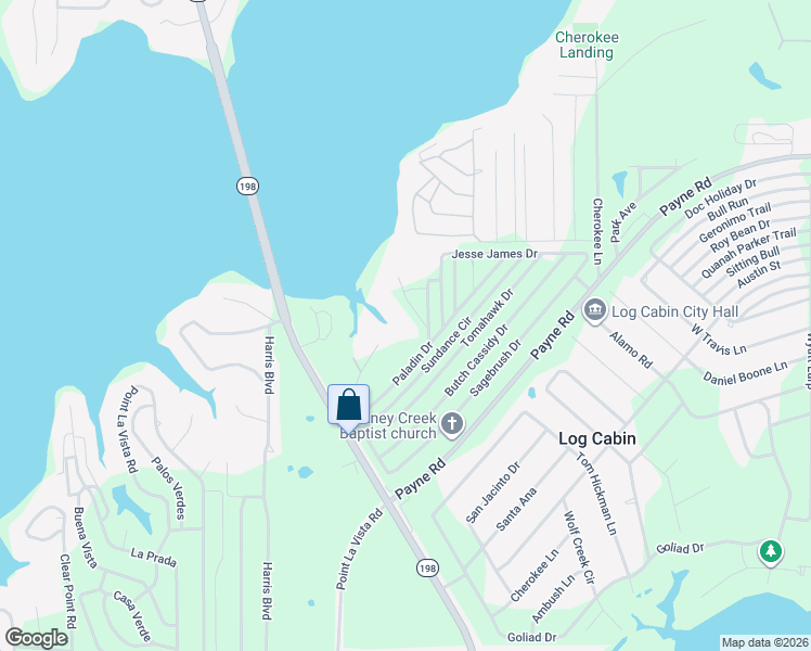 map of restaurants, bars, coffee shops, grocery stores, and more near 5530 Sam Slade Drive in Log Cabin