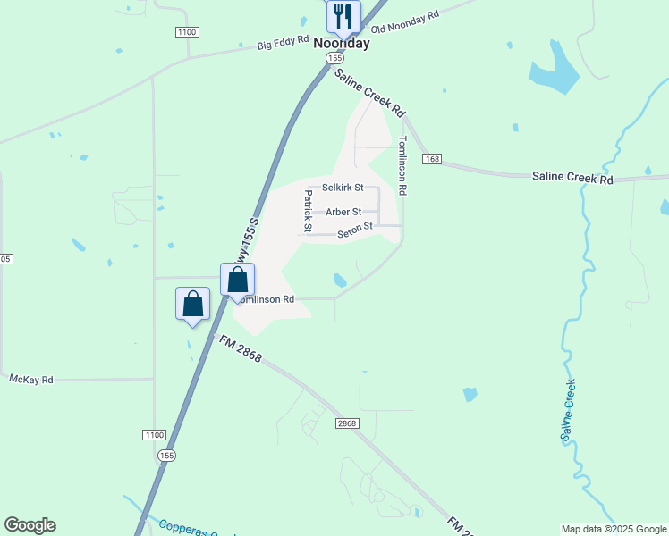 map of restaurants, bars, coffee shops, grocery stores, and more near 17544 County Road 196 in Flint