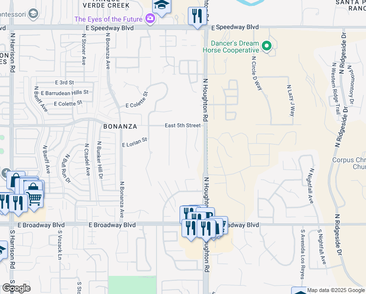 map of restaurants, bars, coffee shops, grocery stores, and more near 473 N Dijon Ct in Tucson